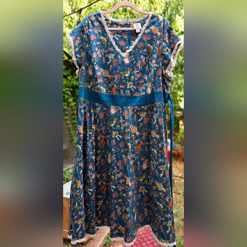 Disney Dress Shop Blue and Orange Toy Story Print Dress
